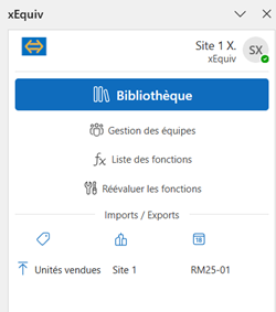 Menu d'accès à la bibliothèque xEquiv